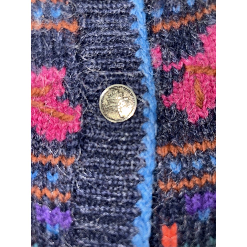 Classic Vtg Woolrich Womens XL wool mohair cardigan sweater grannycore Fair Isle - Picture 3 of 7